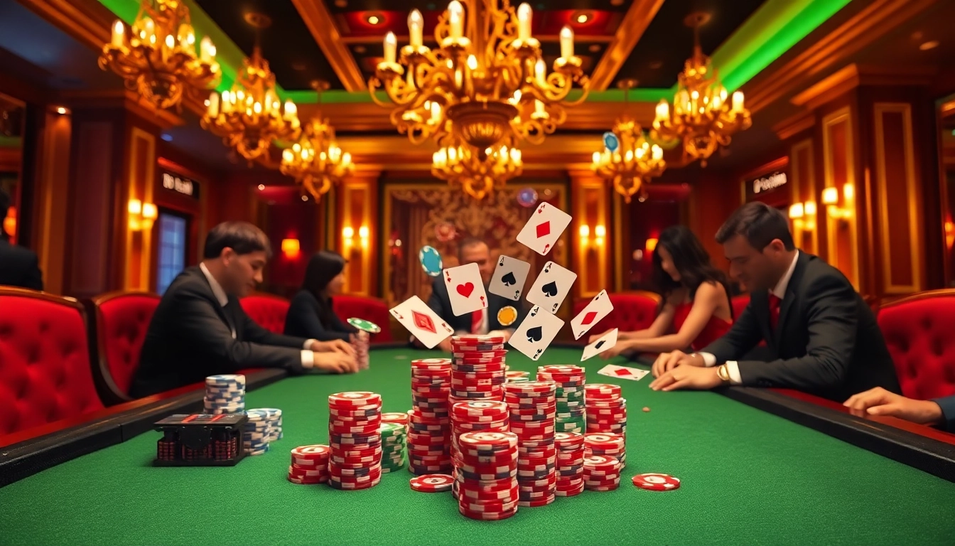 Engaging poker game scene showcasing 32win3 with vibrant chips and action-packed atmosphere.