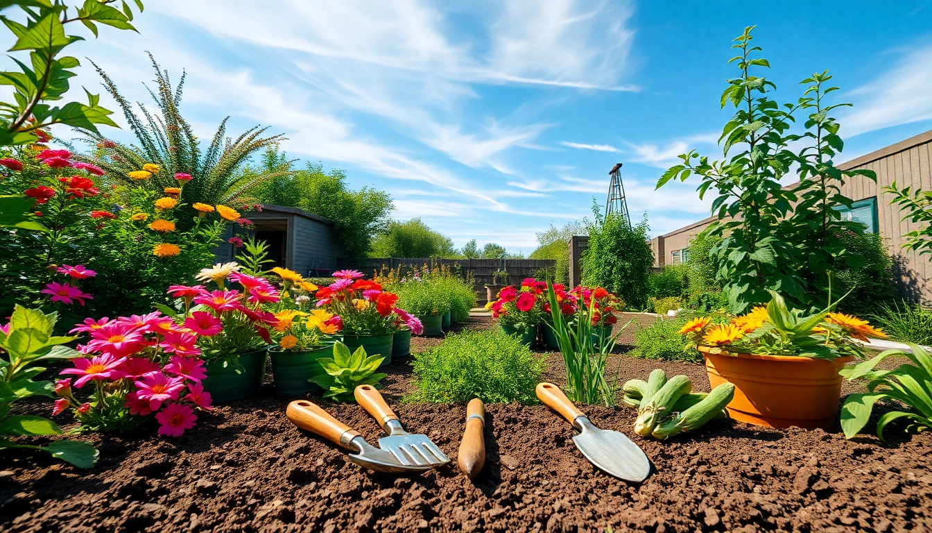 Creating a flourishing gardening space featuring vibrant flowers and vegetables.