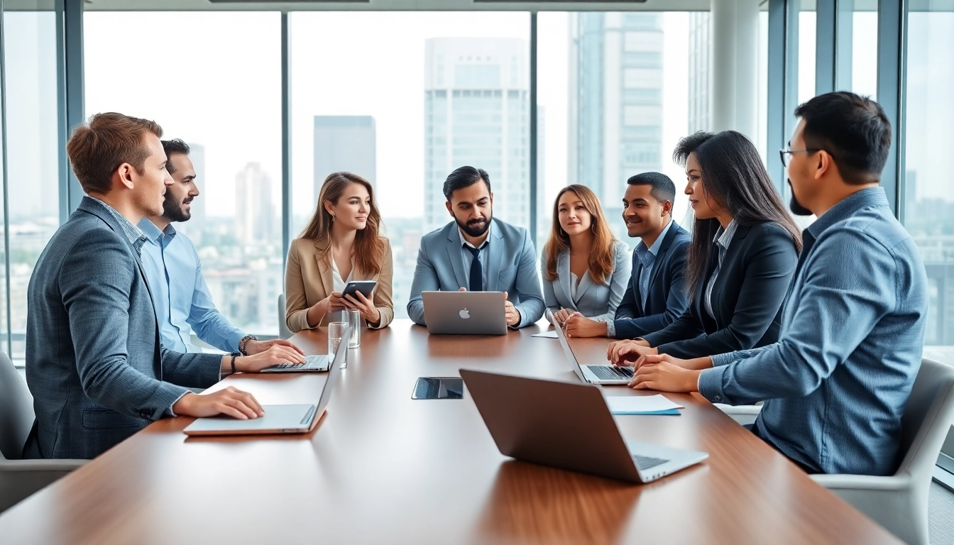 glownexis.com에서 전문적인 비즈니스 미팅을 진행하며 다양한 전문가들이 협력하는 모습