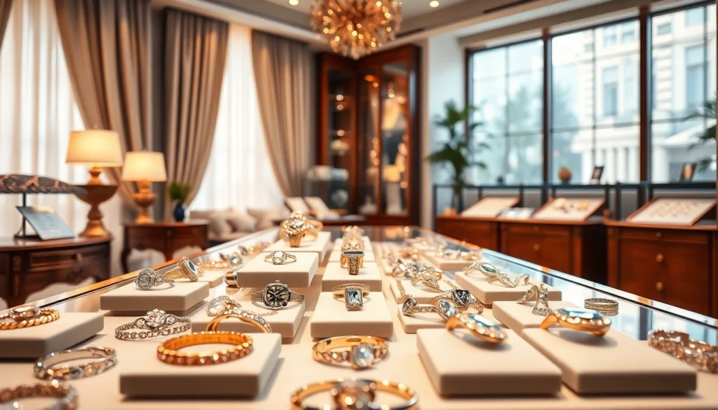 Handwerkliche Juwelier in der Nähe mit exquisiten Schmuckstücken in elegantem Ambiente.