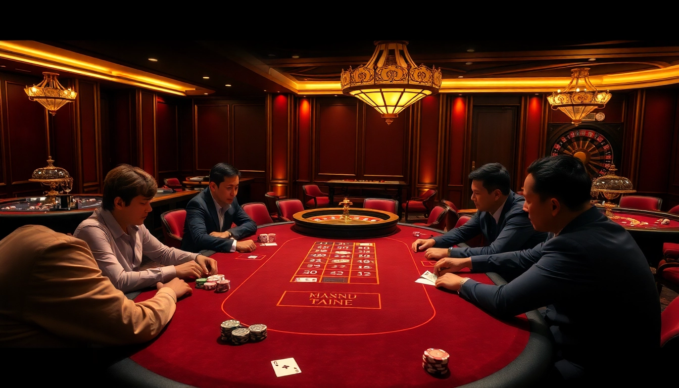 Engage with Hi88 đăng nhập at a vibrant casino poker table surrounded by exciting gaming elements.