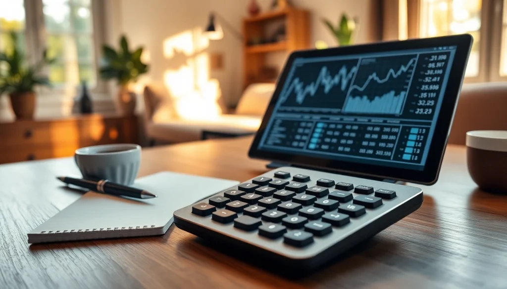 View of a professional calculator interface on https://www.calculation.support desk with natural lighting.