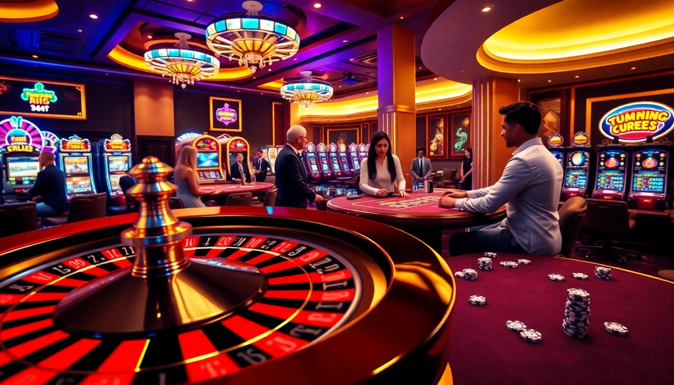 Experience the thrill of casino games at f8bet.com with vibrant roulette action and engaging gamblers.