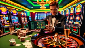 Người chơi tham gia tại bàn casino sang trọng, sử dụng ứng dụng Betvip cho trải nghiệm thú vị.