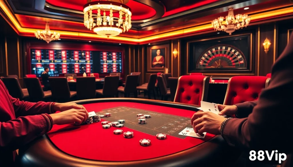 Players enjoying a vibrant Texas Hold'em game at s88vip casino, highlighting excitement and strategy.