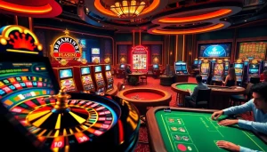 Experience the excitement of online gambling at OK365 Homes with vibrant slot machines and thrilling games.