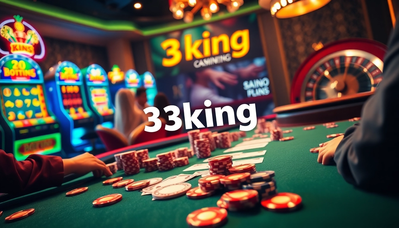 Experience high-stakes action at the luxurious casino 3king, featuring poker games and vibrant slot machines.