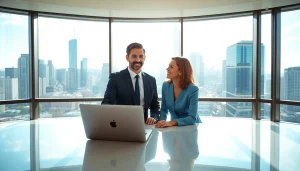 Engage with real estate agents in a modern office, symbolizing successful transactions.