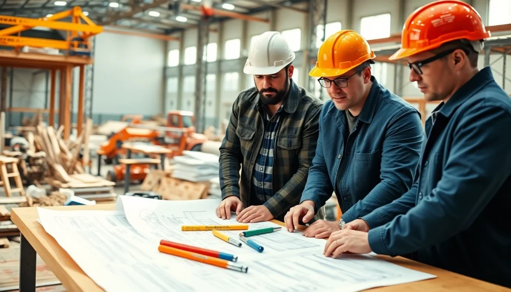Texas association of builders collaborating on construction plans in a focused environment.