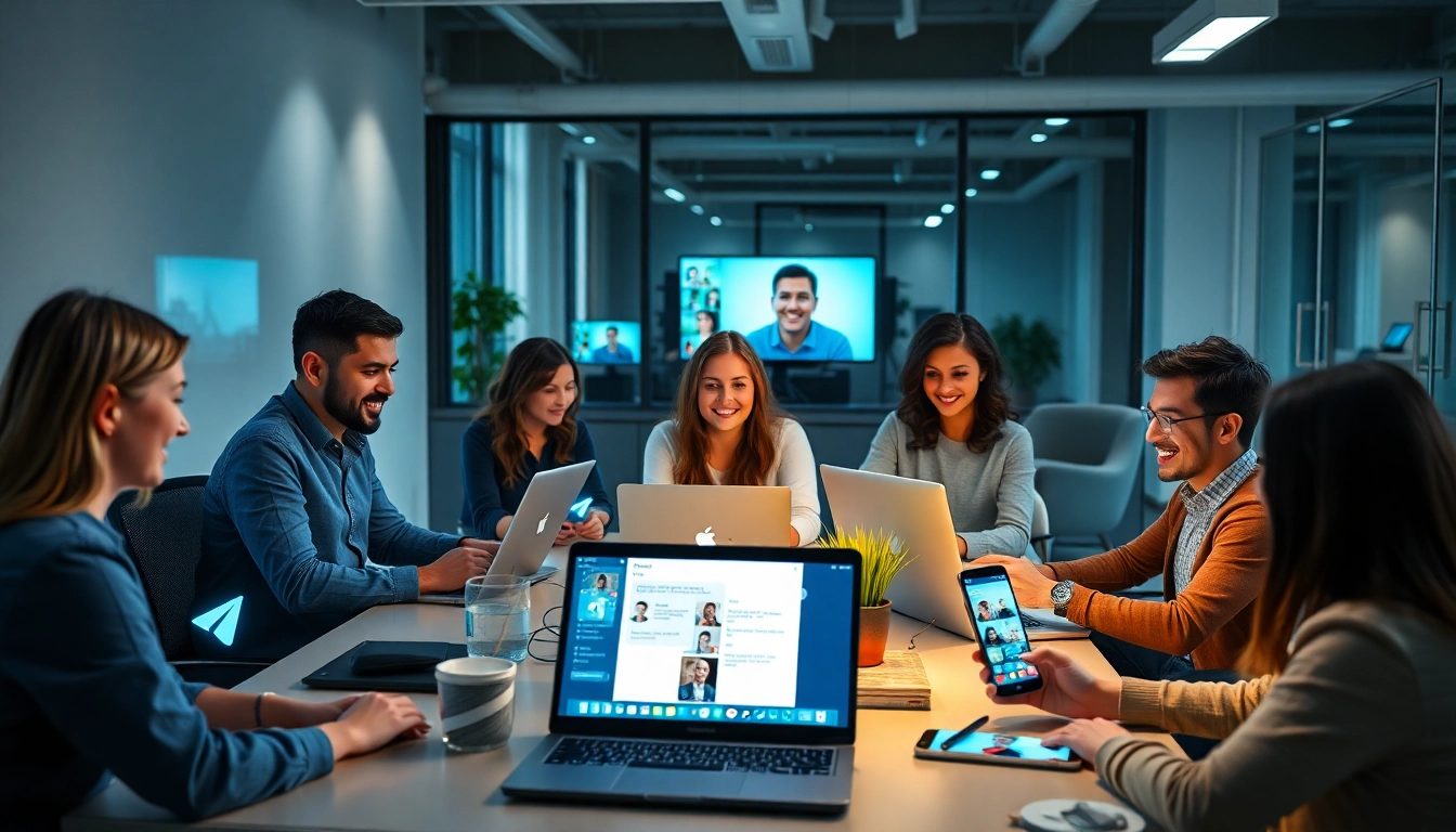 Experience seamless communication with Telegram官网下载 in a modern office environment.