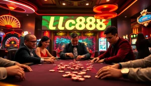 Players winning at the stunning trang chủ lc88 casino with vibrant poker action.