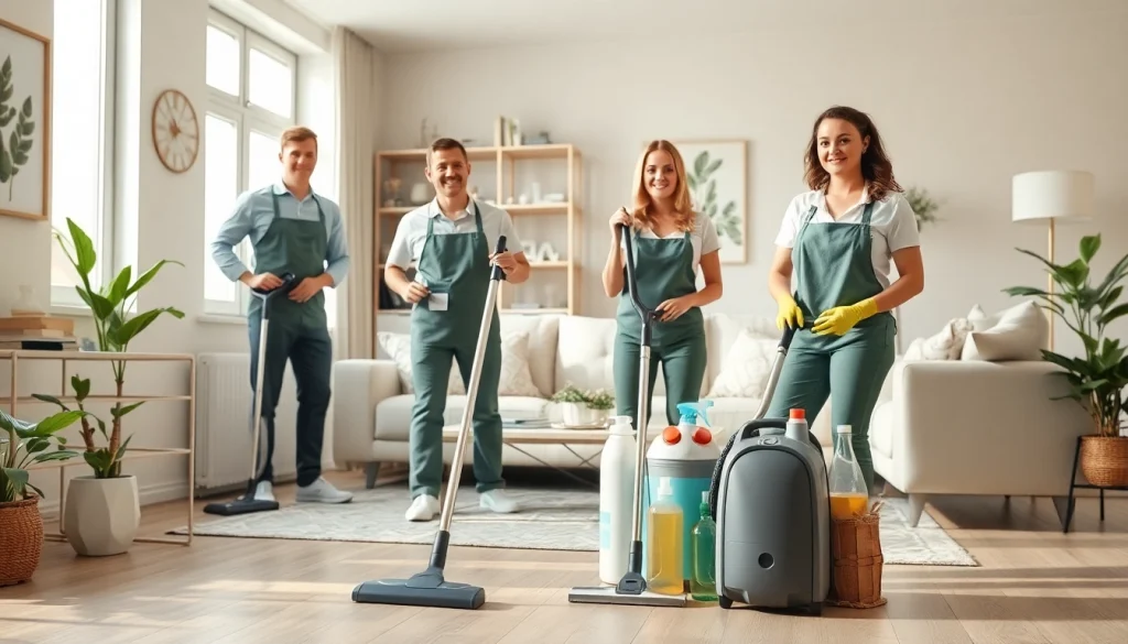 Cleaning service professionals delivering exceptional home cleaning, showcasing meticulous attention to detail.