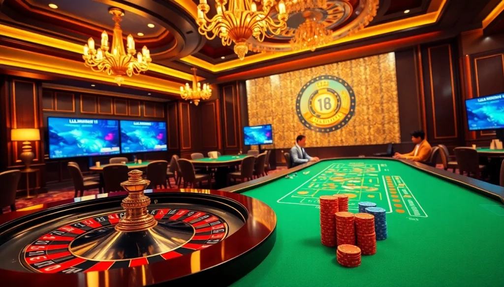 Experience the excitement of Liên Minh KJC with captivating casino tables and vibrant gameplay.
