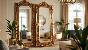 Showcase of bespoke mirrors available at https://merithome.co.uk, highlighting a stylish design in a chic setting.