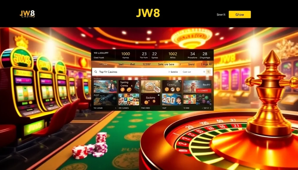 Experience the excitement of gaming at JW8 with vibrant slot machines and engaging gameplay.