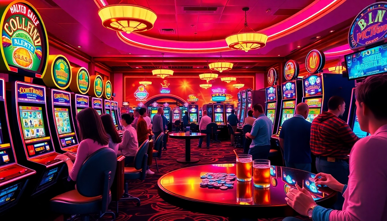 Experience the excitement of the best online casinos in South Carolina with vibrant casino scenes.