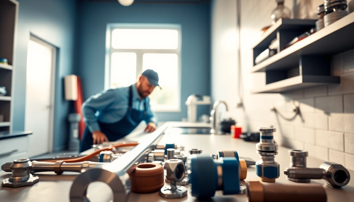 Plumber working efficiently in a clean workspace at https://speedyservicestoday.com.au showing expertise and readiness.