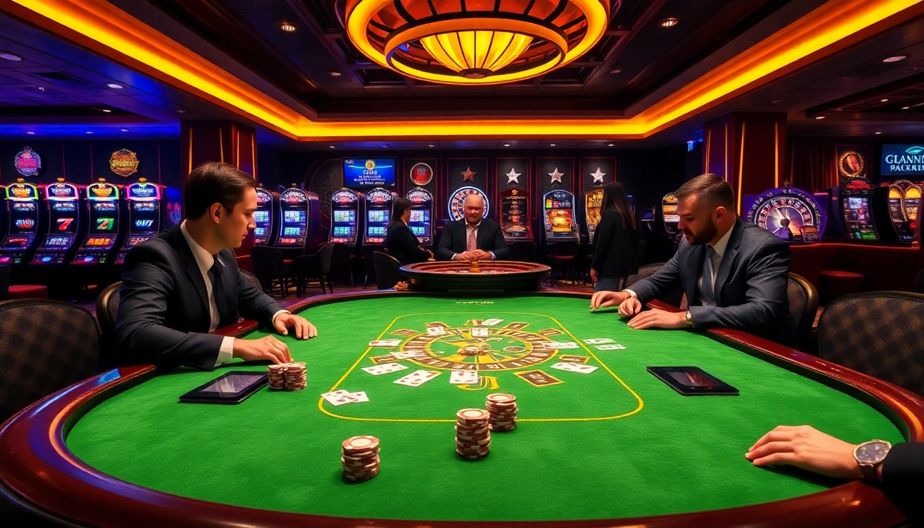 Players engaging in intense gameplay at XX88 casino table with vibrant poker chips.