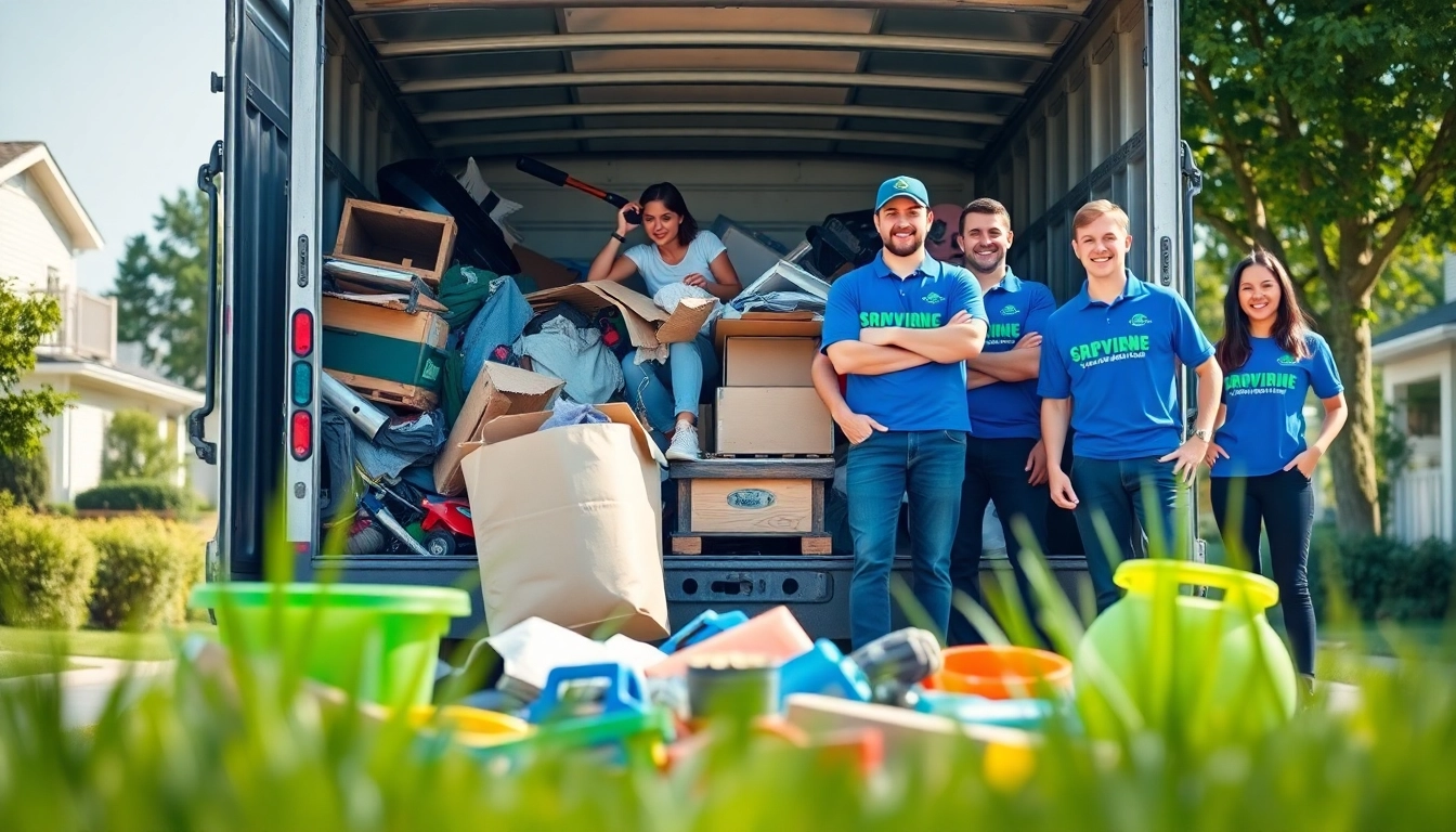 Efficient junk removal service team at https://myeasyjunkremoval.com preparing for a workload in a clean environment.