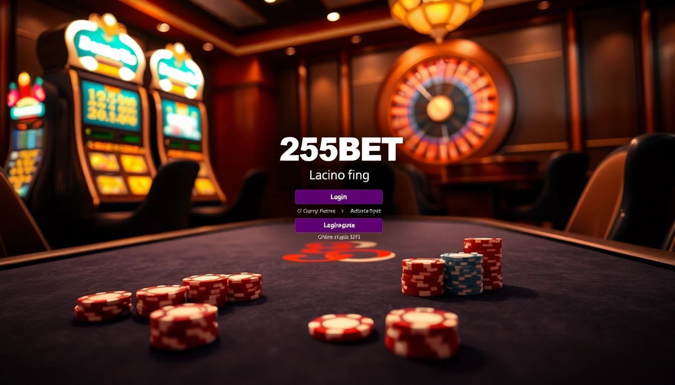 Experience the thrill of the 255BET Login with captivating casino elements.