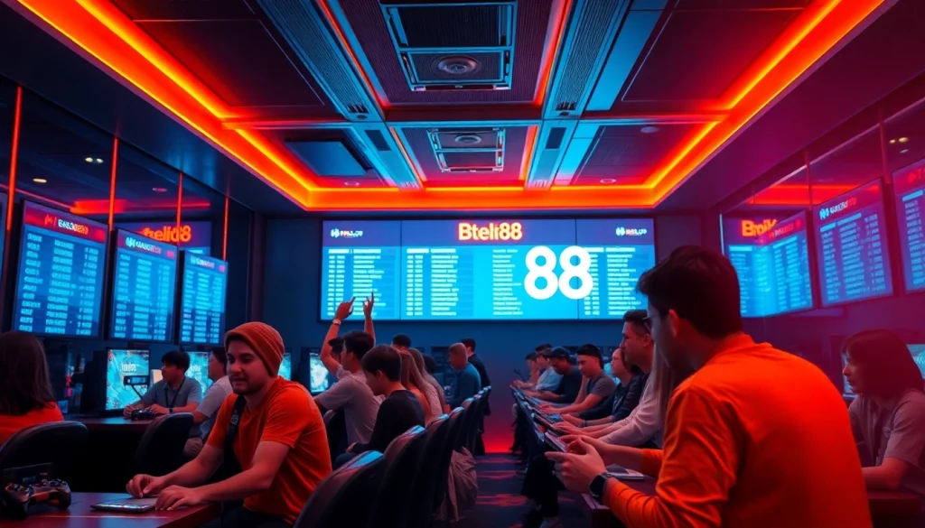 Hello88 online gaming scene showing diverse players engaged in thrilling betting activities.