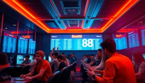 Hello88 online gaming scene showing diverse players engaged in thrilling betting activities.