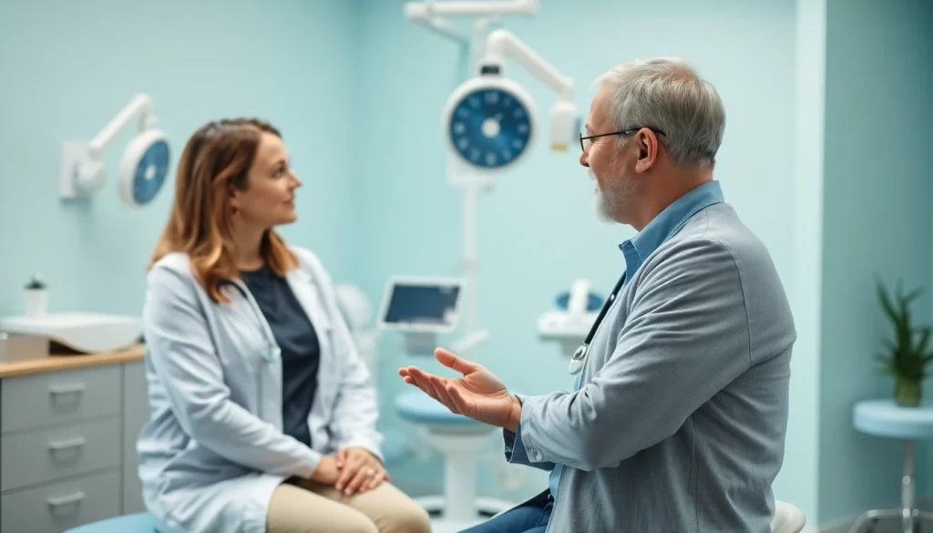 Healthcare consultation discussing Oral Weight Loss Treatments with a patient.