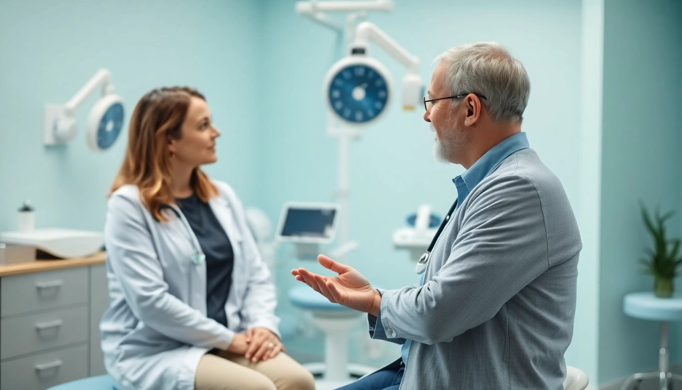 Healthcare consultation discussing Oral Weight Loss Treatments with a patient.