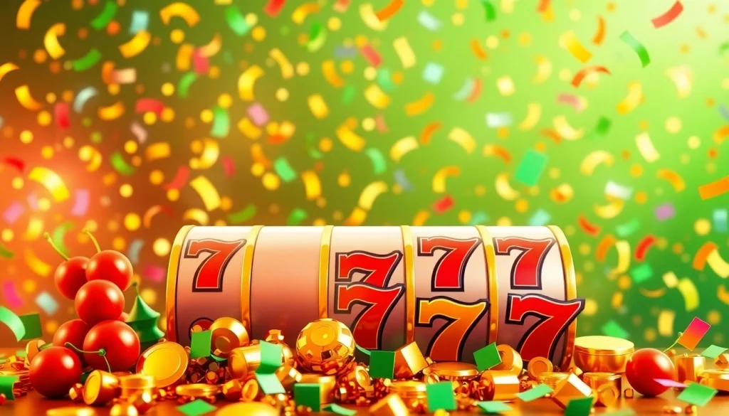 Slot depo 5k dengan simbol mesin slot meriah, memikat dan penuh warna.