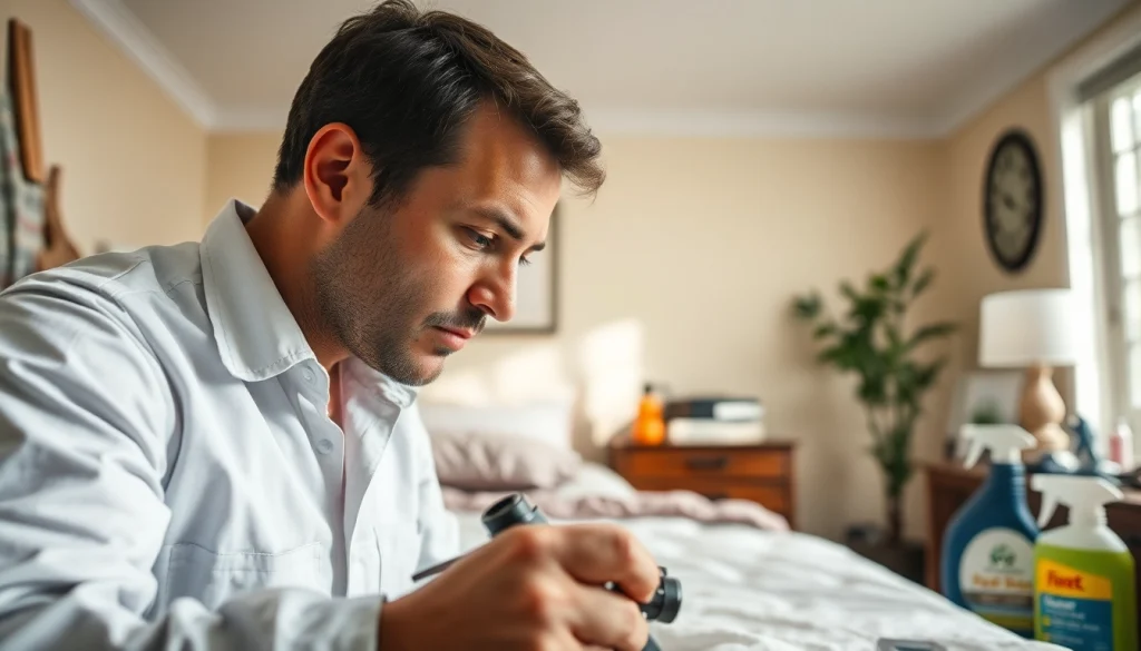 Inspecting for bed bugs with Affordable Bed Bug Exterminators expertise in Milwaukee.