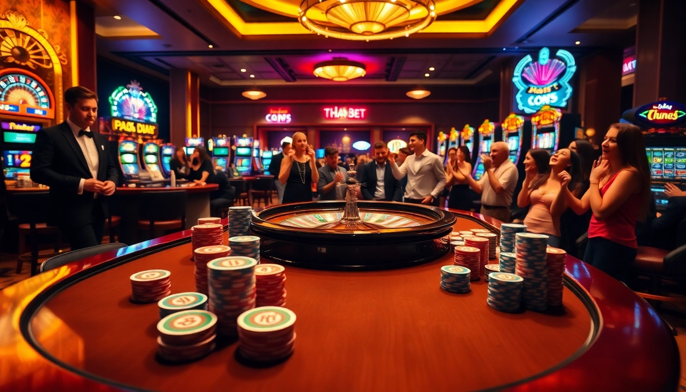 Experience thrilling moments at Tha bet casino with poker, roulette, and slot machines.