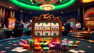 Action-packed slot gaming experience at DRAGON222 with vibrant casino elements and excitement.