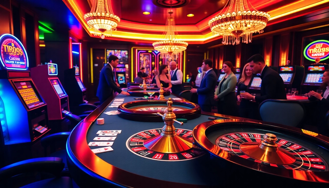 The vibrant gaming scene at 789club.music showcases poker chips, roulette wheels, and excited players.
