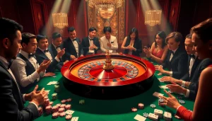 Place your bets at https://f168.ing/ with a stunning roulette table and vibrant casino atmosphere.