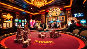 Experience the thrill of gambling with the latest updates from 7mcn at a luxury blackjack table.