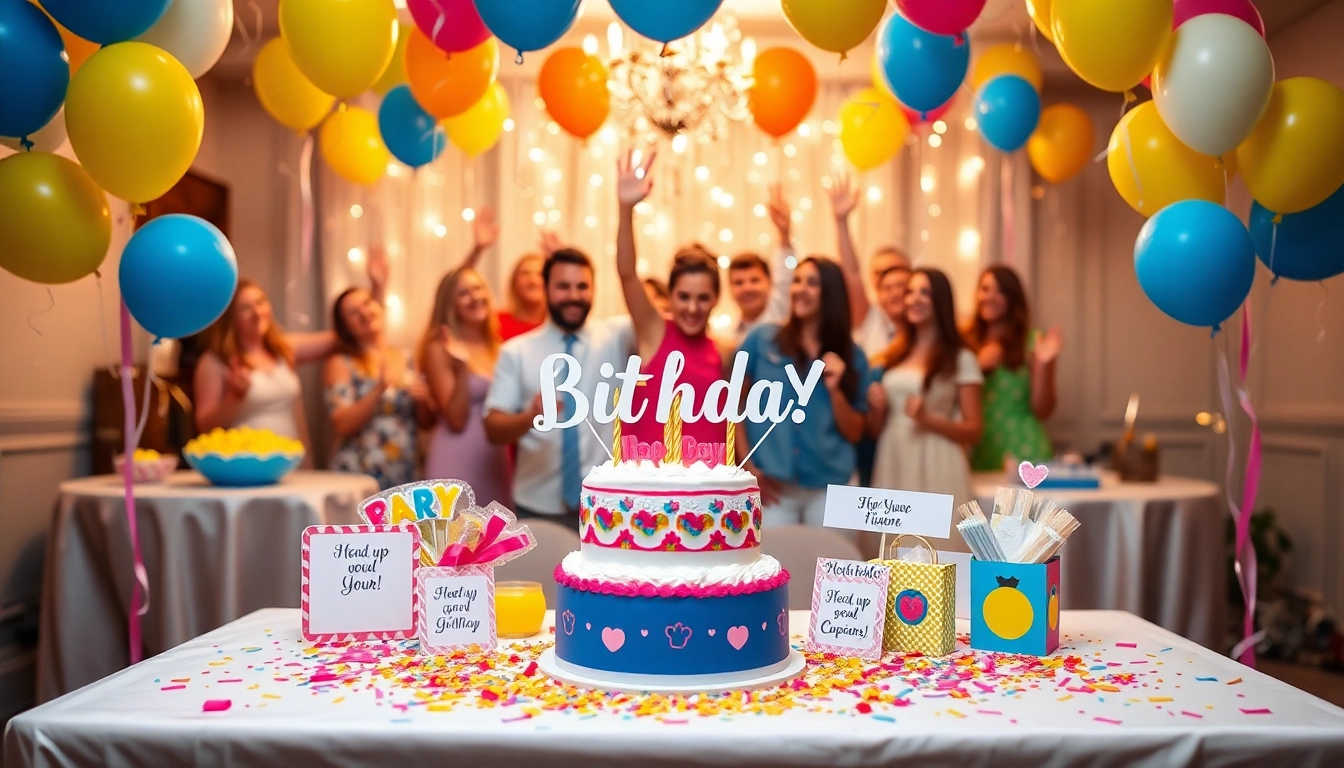 Celebrate a Customizable birthday party with personalized decorations and vibrant setups.