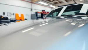 Apply paint protection film near me for a glossy finish on vehicles showcasing car care services.