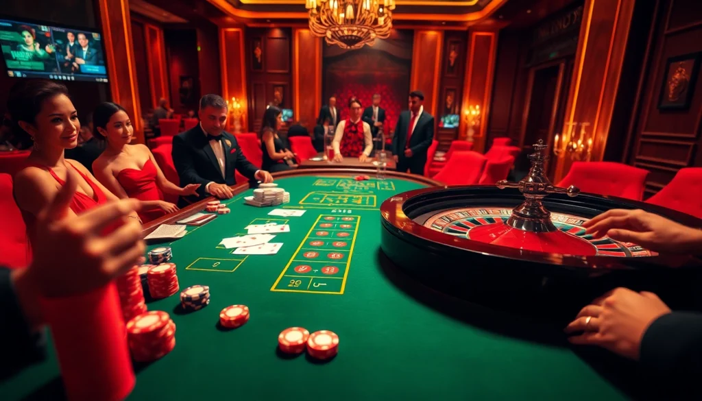 Experience NK88 excitement at a luxurious casino table with poker chips and cards.