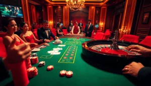 Experience NK88 excitement at a luxurious casino table with poker chips and cards.