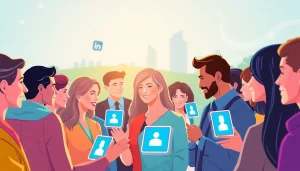 Enhance networking with LinkedIn account rental showcasing diverse professionals collaborating.