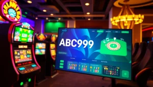 ABC999 online betting platform interface with engaging games and vibrant colors.