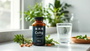 新鮮なハーブと水を用いた穏やかなウェルネス環境の中でのエクオール10mgサプリおすすめの紹介ショット。