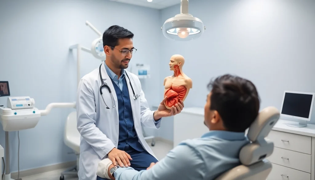 福岡の現代的な医療クリニックでの包茎手術相談。信頼と専門性を示しています。