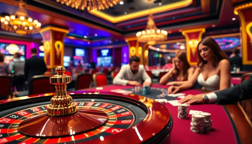 Experience the thrilling gameplay at 8qbet online casino with lively poker action and vibrant decor.