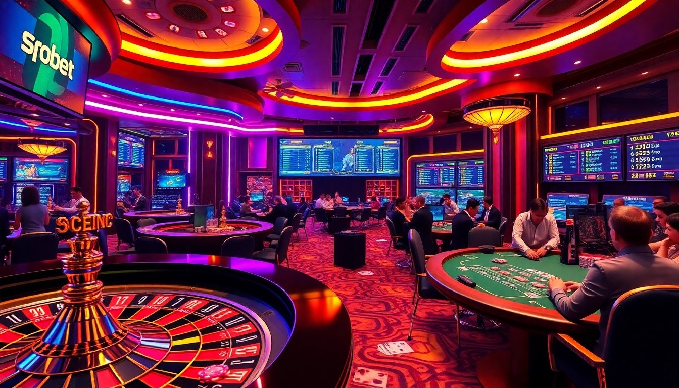 Sbobet online betting scene showcasing excitement at a roulette table with colorful chips