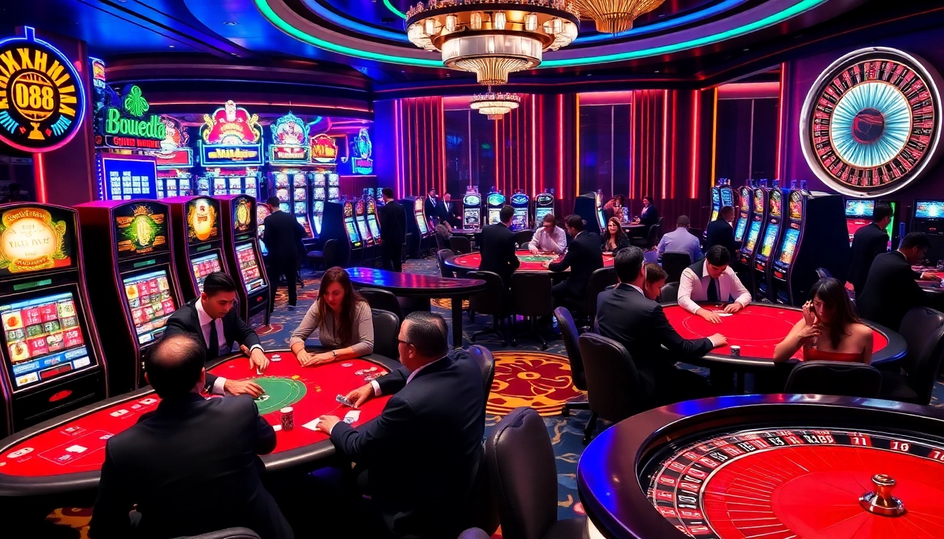 Players enjoying thrilling games at XX88 casino, showcasing excitement and winning opportunities.