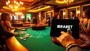 Engage in thrilling gameplay at BRABET with colorful casino elements and a modern digital interface.