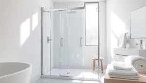 Duschkabine 90x90 in einem modernen Badezimmer mit eleganten Designelementen