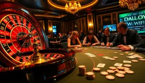 Players eagerly engage at a vibrant casino table, referencing the hidden wiki for strategic advantage in gambling.