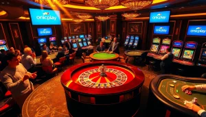 Experience vibrant casino excitement with onicplay slots and poker action in a luxurious environment.